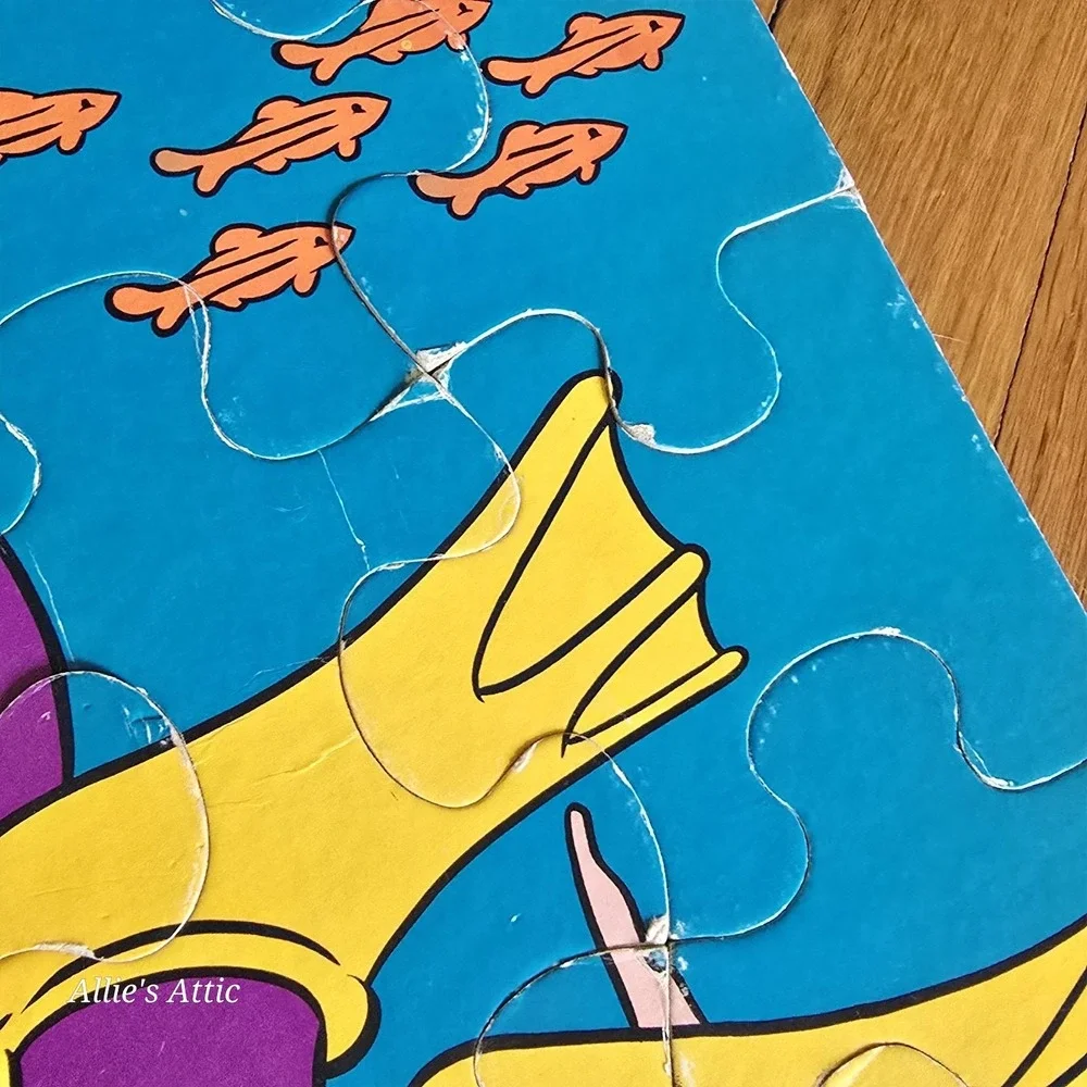 2 Barney Puzzles Lot Baby Bop Swim Sea Animal Dinosaur 24 35 Large Piece Vintage